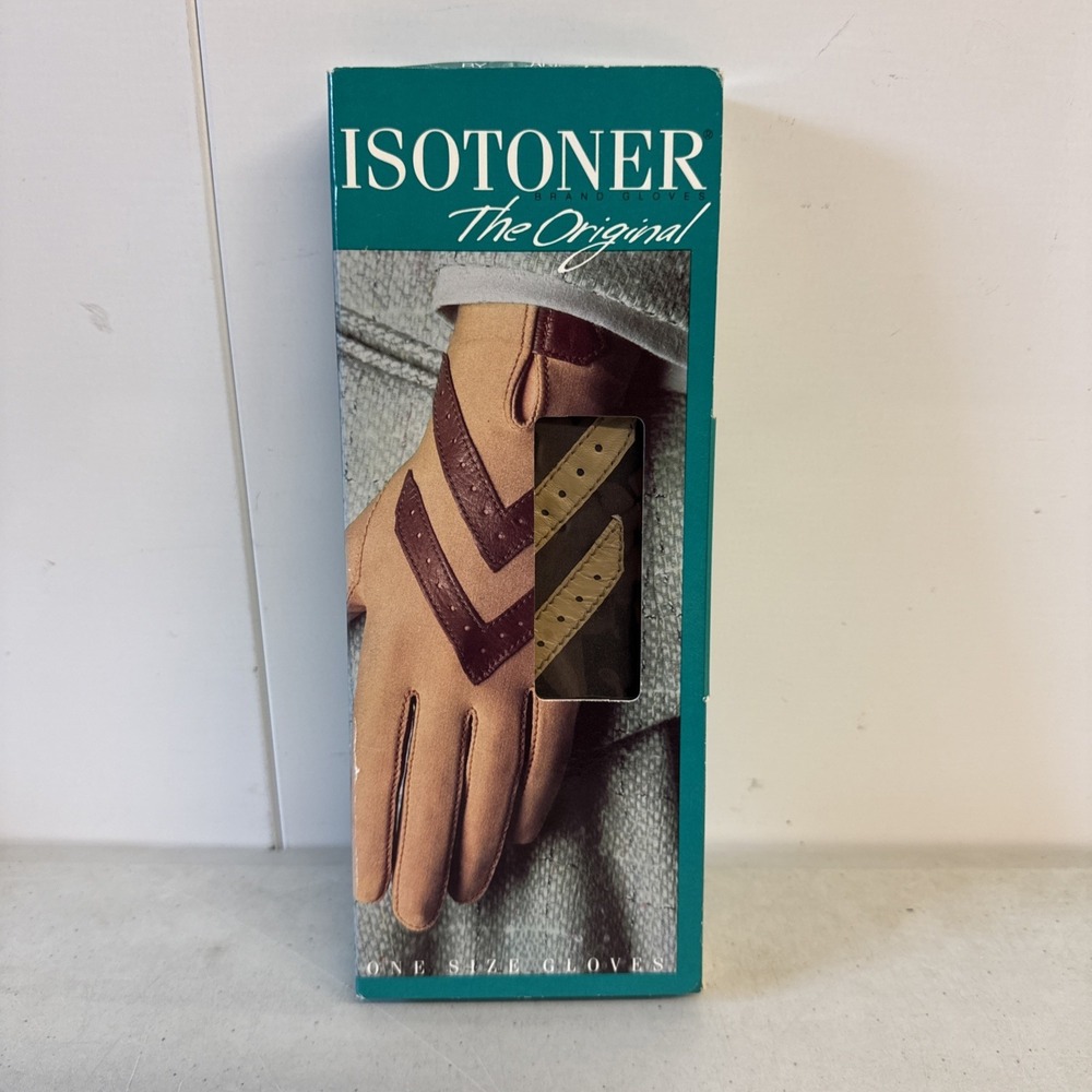 Vintage Isotoner Aris Driving Gloves Brown/Camel One Size Style 23092 Brand New
